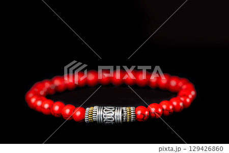 red beads isolated red beads isolated 129426860