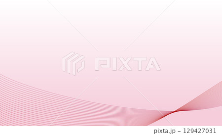 シンプルな赤のグラデーションの波形イメージ　曲線　背景素材 129427031