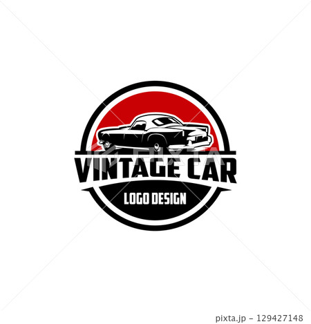 Ready-to-use vintage car circle emblem for vintage car related industry logos, Lanka, legend Ready-to-use vintage car circle emblem for vintage car related industry logos, Lanka, legend 129427148