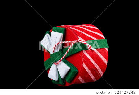 video of christmas gift on black background video of christmas gift on black background 129427245