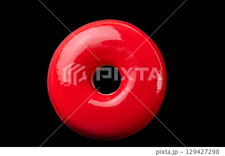 beautiful red donut isolated 129427298