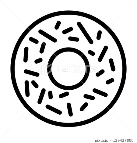 Donut line icon. Delicious food illustration for design. Vector isolated on white background. Donut line icon. Delicious food illustration for design. Vector isolated on white background. 129427800