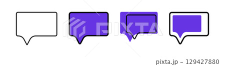 Blank speech bubbles icon set. Vector isolated on white background. 129427880