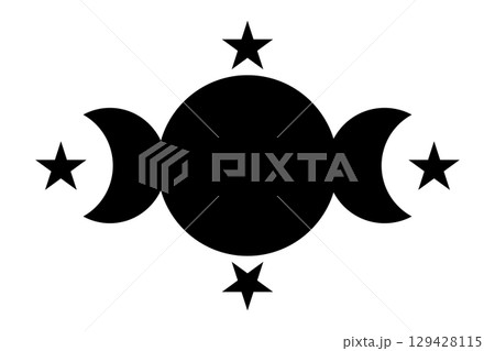 Moon phases flat icon illustration isolated on white background. 129428115