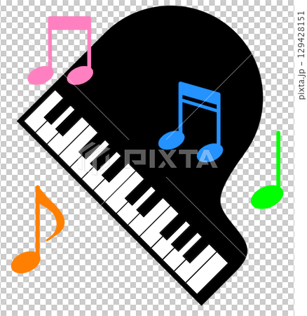 Illustration of playing piano music at a concert 129428151