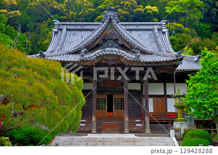 中部地方・伊豆修善寺温泉・歴史を感じさせる境内に建つ修禅寺の本堂・静岡県伊豆市修善寺(8) 中部地方・伊豆修善寺温泉・歴史を感じさせる境内に建つ修禅寺の本堂・静岡県伊豆市修善寺(8) 129428288