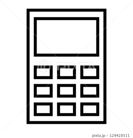 Modern calculator line icons set for mobile apps and design. Finances conceps. Vector isolated on white background. 129428511