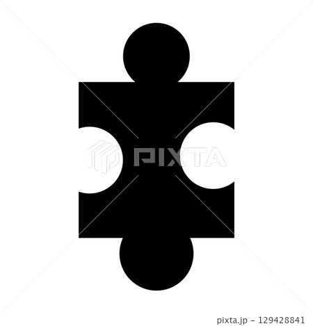 Puzzle black icon for design. Flat style illustration isolated on white background. Vector EPS 10 129428841
