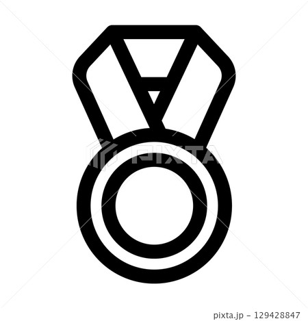 Award medal symbol. Design element for business training, college or sport. Vector isolated on white background. Award medal symbol. Design element for business training, college or sport. Vector isolated on white background. 129428847