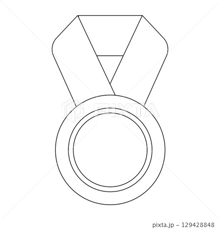 Award medal symbol. Design element for business training, college or sport. Vector isolated on white background. Award medal symbol. Design element for business training, college or sport. Vector isolated on white background. 129428848