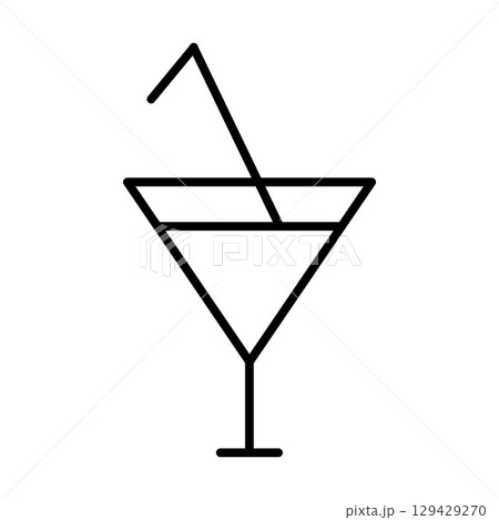 Alcoholic cocktail line icon. Cocktail glasses icon. Vector isolated on white background. Alcoholic cocktail line icon. Cocktail glasses icon. Vector isolated on white background. 129429270