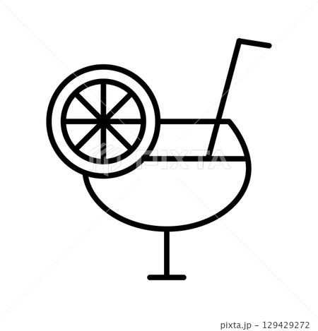 Alcoholic cocktail line icon. Cocktail glasses icon. Vector isolated on white background. Alcoholic cocktail line icon. Cocktail glasses icon. Vector isolated on white background. 129429272
