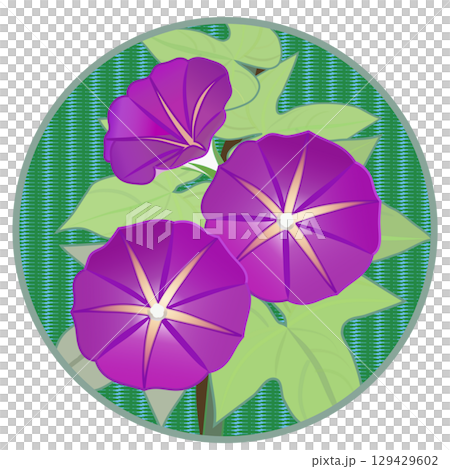 具有圓形背景的牽牛花插圖 具有圓形背景的牽牛花插圖 129429602