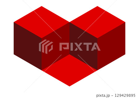 Abstract heart symbol. Geometric heart flat style. Vector illustration isolated on white background. 129429895