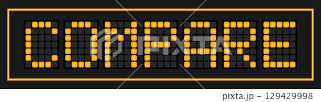 Orange color led banner in word compare on black background 129429998