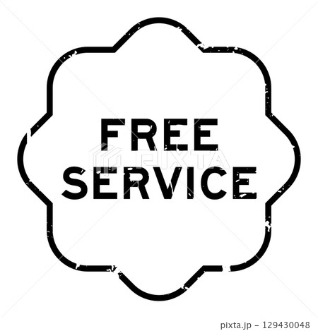 Grunge black free service word square rubber seal stamp on white background Grunge black free service word square rubber seal stamp on white background 129430048