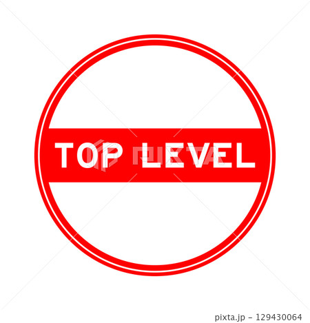 Red color round seal sticker in word top level on white background Red color round seal sticker in word top level on white background 129430064