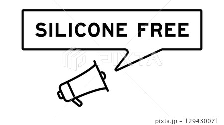 Megaphone icon with speech bubble in word silicone free on white background 129430071