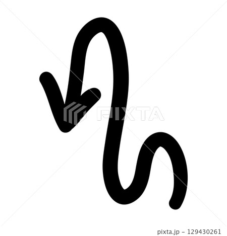 Arrow mark icon. Hand drawn arrow illustration. Vector isolated on white background. 129430261
