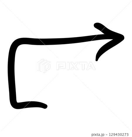Arrow mark icon. Hand drawn arrow illustration. Vector isolated on white background. 129430273
