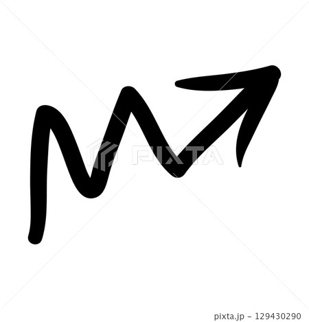 Arrow mark icon. Hand drawn arrow illustration. Vector isolated on white background. Arrow mark icon. Hand drawn arrow illustration. Vector isolated on white background. 129430290