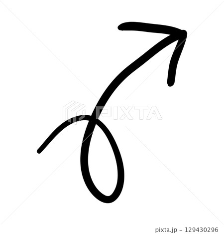 Arrow mark icon. Hand drawn arrow illustration. Vector isolated on white background. 129430296