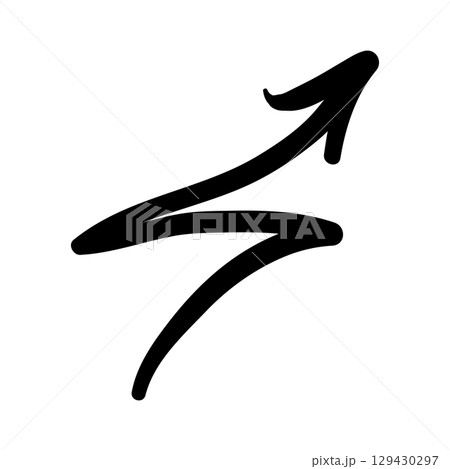 Arrow mark icon. Hand drawn arrow illustration. Vector isolated on white background. Arrow mark icon. Hand drawn arrow illustration. Vector isolated on white background. 129430297