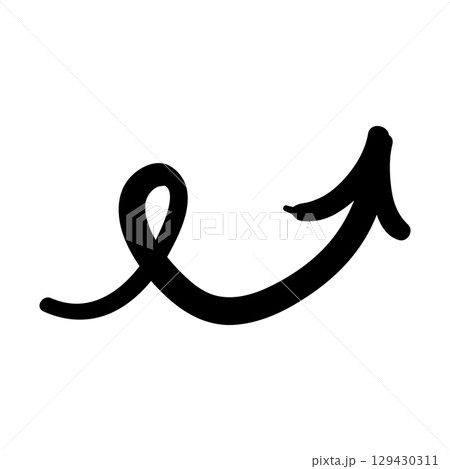 Arrow mark icon. Hand drawn arrow illustration. Vector isolated on white background. Arrow mark icon. Hand drawn arrow illustration. Vector isolated on white background. 129430311