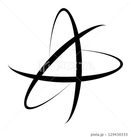 Atom icon. Modern abstract scientific symbol. Vector illustration isolated on white background. 129430333