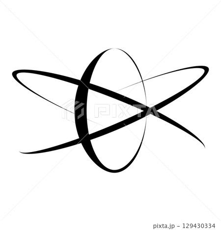 Atom icon. Modern abstract scientific symbol. Vector illustration isolated on white background. 129430334