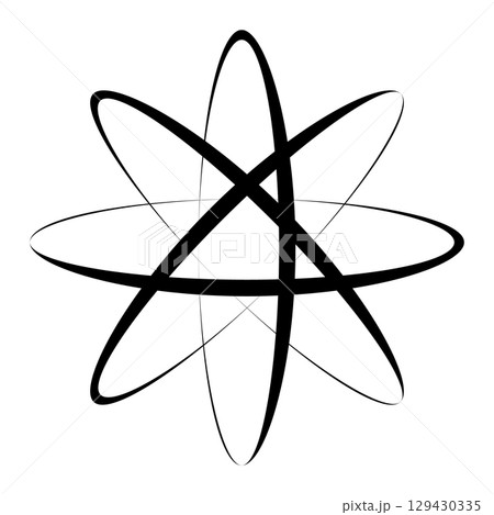 Atom icon. Modern abstract scientific symbol. Vector illustration isolated on white background. 129430335