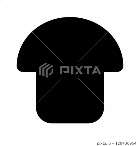 Mushroom icon. Poisonous and edible mushroom black silhouette. Vector isolated on background. 129430954