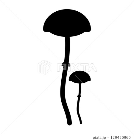 Mushroom icon. Poisonous and edible mushroom black silhouette. Vector isolated on background. Mushroom icon. Poisonous and edible mushroom black silhouette. Vector isolated on background. 129430960