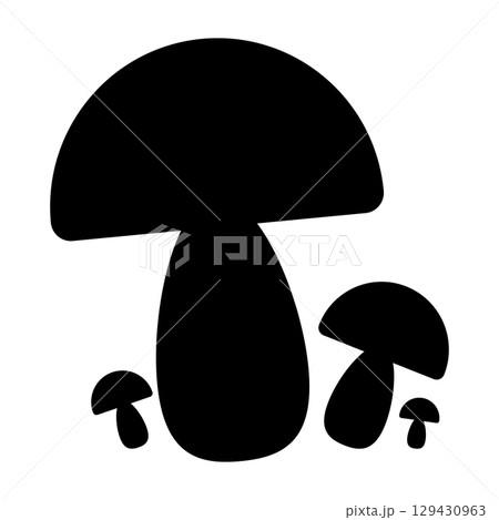 Mushroom icon. Poisonous and edible mushroom black silhouette. Vector isolated on background. Mushroom icon. Poisonous and edible mushroom black silhouette. Vector isolated on background. 129430963