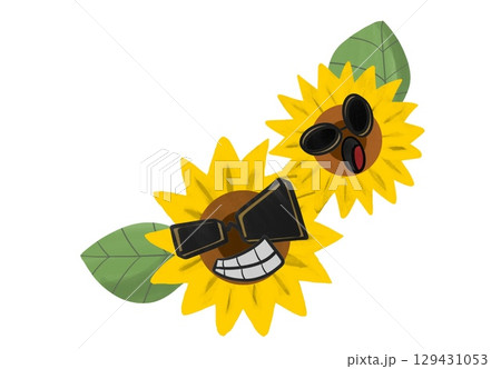 大きなひまわりのイラスト 129431053