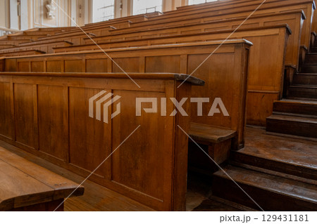 Interior of a Classic University Lecture Hall Interior of a Classic University Lecture Hall 129431181