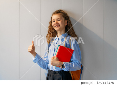 girl is ready to back to school 129431370
