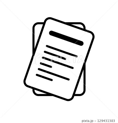 Document papers pile icon. Document sign. Vector isolated on background. 129431383