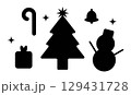 クリスマスのシルエットのイラスト 129431728