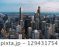 シカゴの高層ビル群 129431754