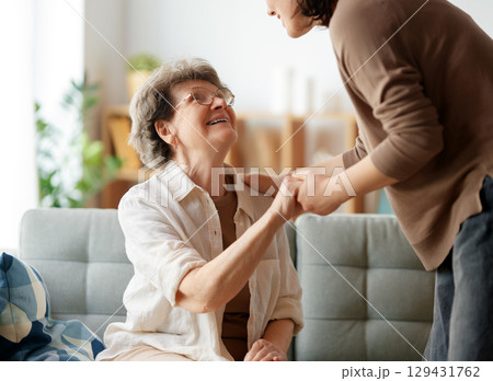 Happy patient and caregiver Happy patient and caregiver 129431762