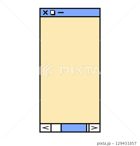 Web banner template in retro computer interface style. Retrowave design for mail marketing. 90s browser tab. Vector illustration isolated on white background. 129431857