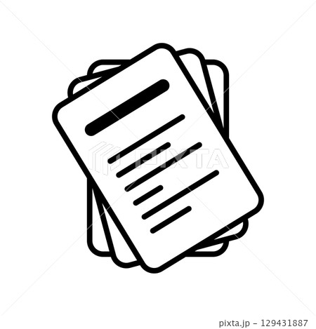 Document papers pile icon. Document sign. Vector isolated on background. 129431887