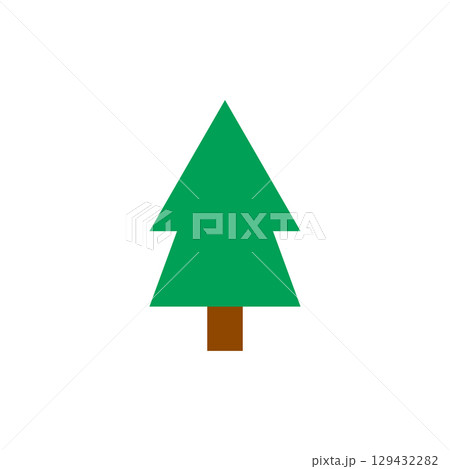 Tree flat icon. Christmas tree icon. Vector illustration isolated on white background. 129432282