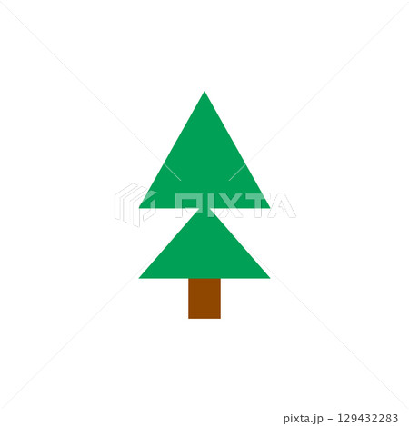 Tree flat icon. Christmas tree icon. Vector illustration isolated on white background. 129432283