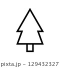 Tree line icon. Christmas tree icon. Vector illustration isolated on white background. 129432327