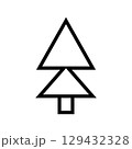 Tree line icon. Christmas tree icon. Vector illustration isolated on white background. 129432328