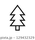 Tree line icon. Christmas tree icon. Vector illustration isolated on white background. 129432329
