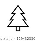 Tree line icon. Christmas tree icon. Vector illustration isolated on white background. 129432330