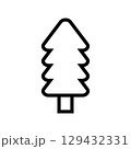 Tree line icon. Christmas tree icon. Vector illustration isolated on white background. 129432331